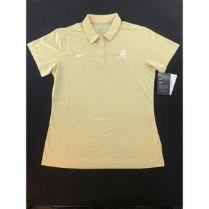 Nike Alabama Crimson Tide Dri FIT Polo Shirt Womens Medium Gold Athletic